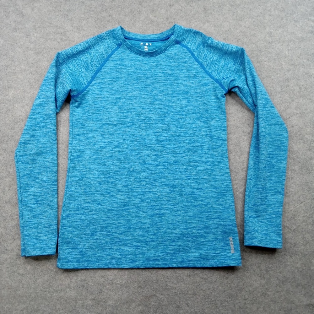 Reebok Shirt Boys XL 16 Blue Long Sleeve PlayWarm Athletic Performance